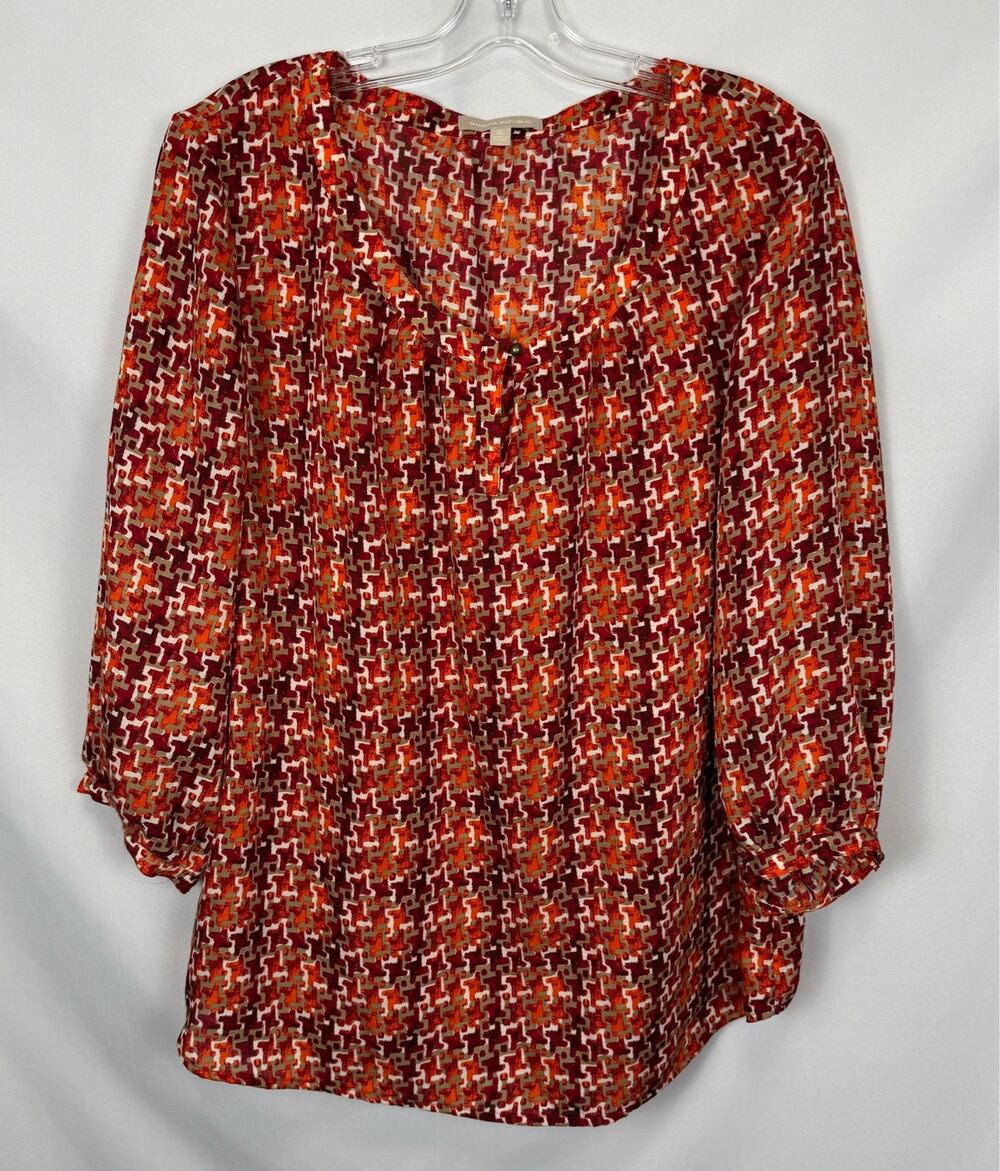 Womens Banana Republic Tunic Top Sz XL Career Casual Relaxed Flowy Fall Vibrant